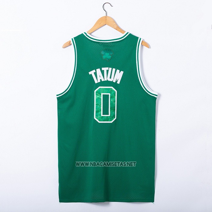 Camiseta Boston Celtics Jayson Tatum NO 0 Snakeskin Hardwood Classics 2021 Verde